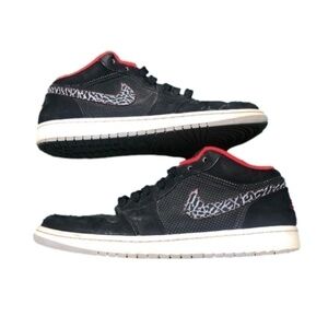 Nike Air Jordan 1 Lows Black Red Grey Sneakers Shoes Women’s 7